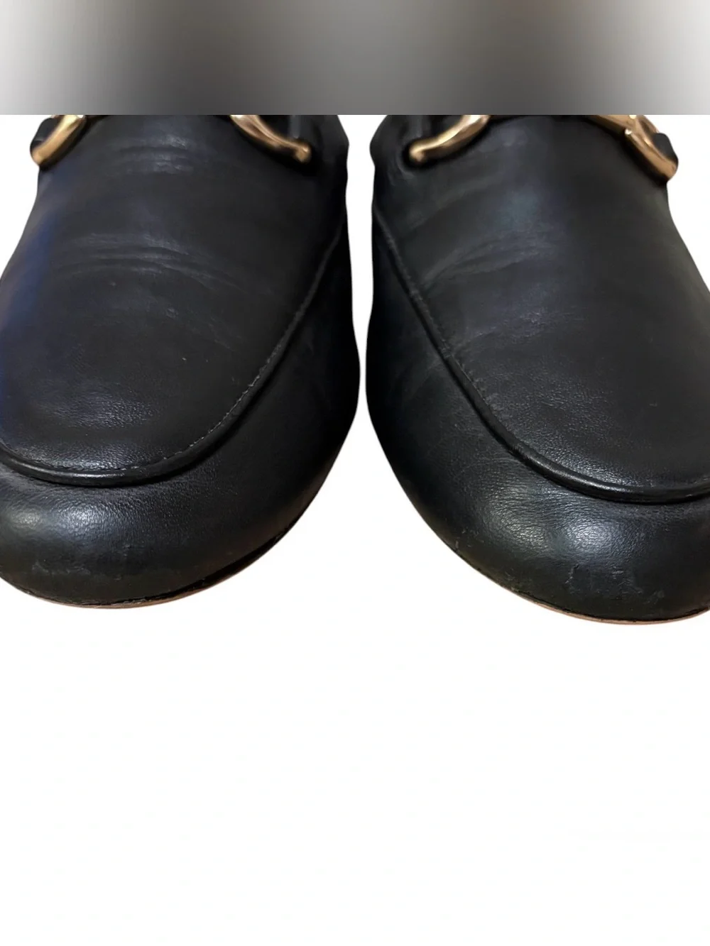 Coach Haley Horsebit Loafers Black Leather Gold Bit Flats Womens 8 Flawed